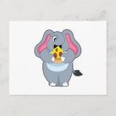 Elephant met Pizza Briefkaart (Voorkant)