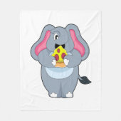Elephant met Pizza Fleece Deken (Voorkant)