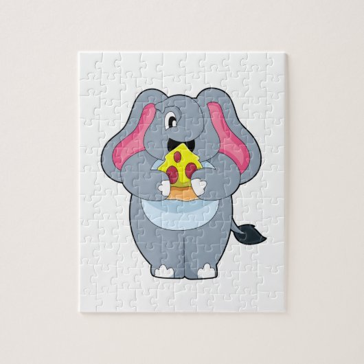 Elephant met Pizza Legpuzzel (Verticaal)