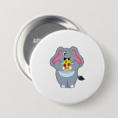 Elephant met Pizza Ronde Button 7,6 Cm (Voorkant /achterkant)