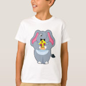 Elephant met Pizza T-shirt (Voorkant)