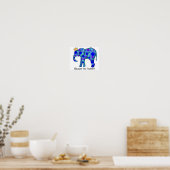 Elephant met Polka Dots Party Poster (Keuken)