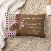 Elephant met roze en bruine speldenachtergrond kussen (Deken)