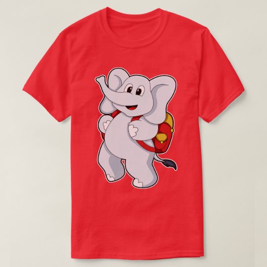 Elephant met rugzak t-shirt (Design voorkant)