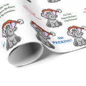 Elephant met Santa Hat past Gift Wrap aan Cadeaupapier (Rol Hoek)