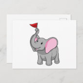 Elephant met vlag briefkaart (Voorkant / Achterkant)