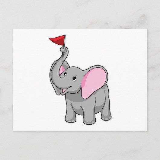 Elephant met vlag briefkaart (Voorkant)