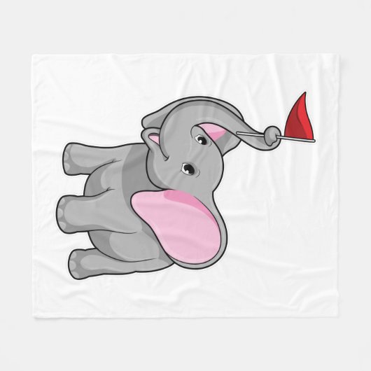 Elephant met vlag fleece deken (Voorkant (Horizontaal))