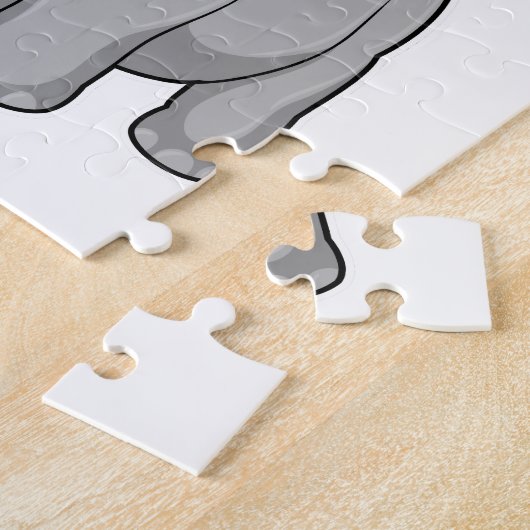 Elephant met vlag legpuzzel (Zijkant)