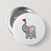 Elephant met vlag ronde button 7,6 cm (Voorkant /achterkant)