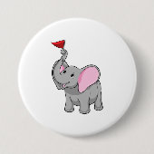Elephant met vlag ronde button 7,6 cm (Voorkant)