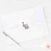 Elephant met vlag ronde sticker (Envelop)