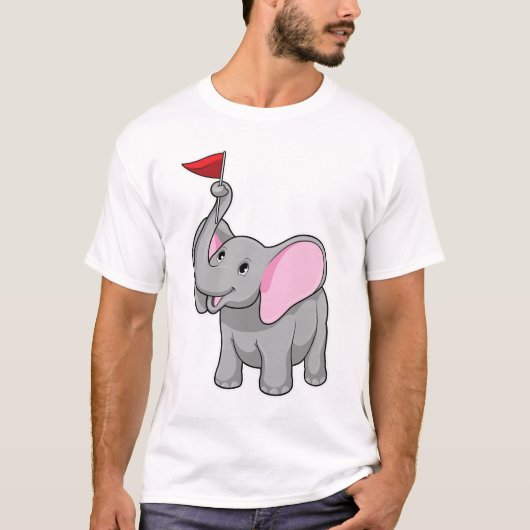 Elephant met vlag t-shirt (Voorkant)