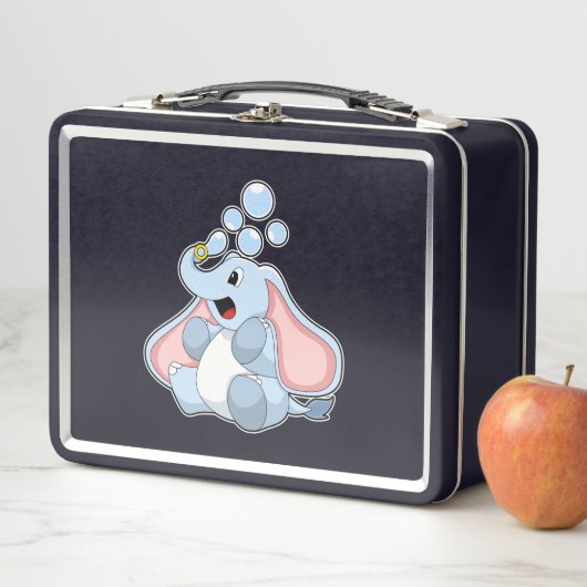 Elephant met waterbellen (In situ)