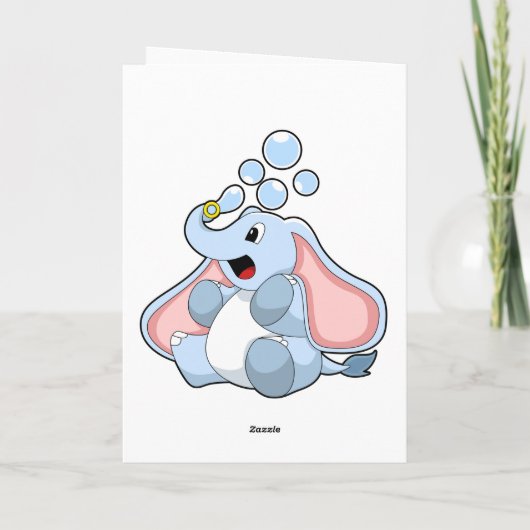 Elephant met waterbellen kaart (Achterkant)