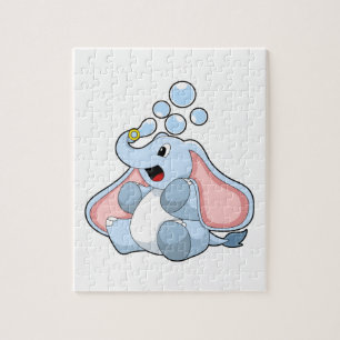 Elephant met waterbellen legpuzzel
