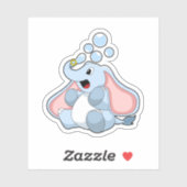 Elephant met waterbellen sticker (Vel)
