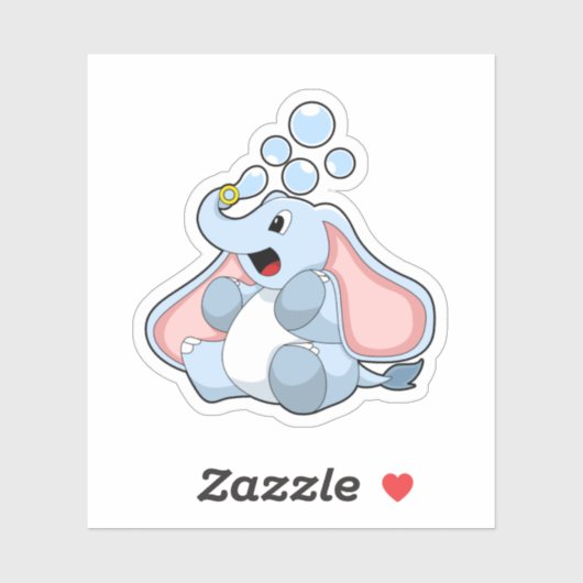 Elephant met waterbellen sticker (Vel)