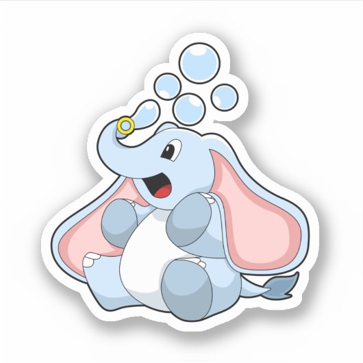 Elephant met waterbellen sticker (Voorkant)