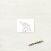Elephant-met-Waterverf-bloemen Patroon Uniek Post-it® Notes (Op bureau)