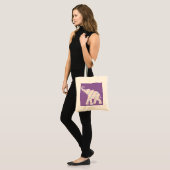Elephant-met-Waterverf-bloemen Patroon Uniek Tote Bag (Voorkant (model))