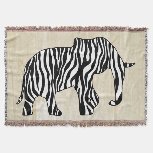 Elephant met Zebra Stripes en uw ideeën Deken (Voorkant)