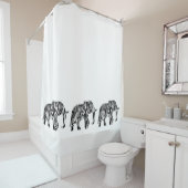 Elephant met Zebra Stripes en uw ideeën Douchegordijn (In situ)