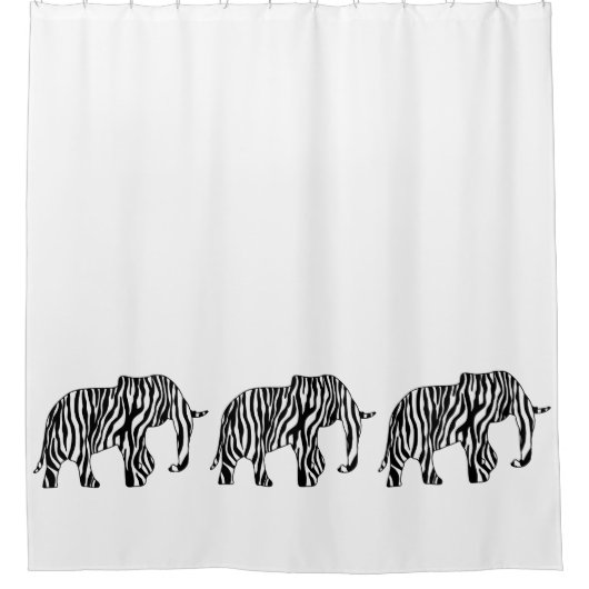 Elephant met Zebra Stripes en uw ideeën Douchegordijn (Voorkant)