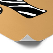 Elephant met Zebra Stripes en uw ideeën Poster (Hoek)