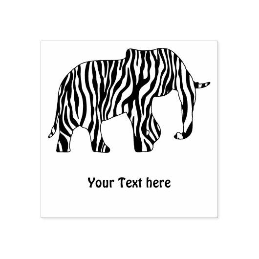 Elephant met Zebra Stripes en uw ideeën Rubberstempel (Afrduk)