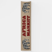 Elephant met Zebra Stripes en uw ideeën Spandoek (Verticaal)