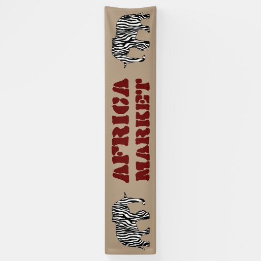 Elephant met Zebra Stripes en uw ideeën Spandoek (Verticaal)