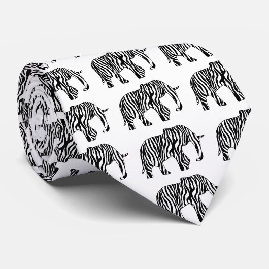 Elephant met Zebra Stripes en uw ideeën Stropdas (Opgerold)