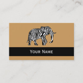 Elephant met Zebra Stripes en uw ideeën Visitekaartje