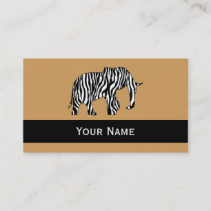 Elephant met Zebra Stripes en uw ideeën Visitekaartje