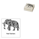 Elephant met Zebra Stripes (rechts) + uw ideeën Rubberstempel (Gestempeld)