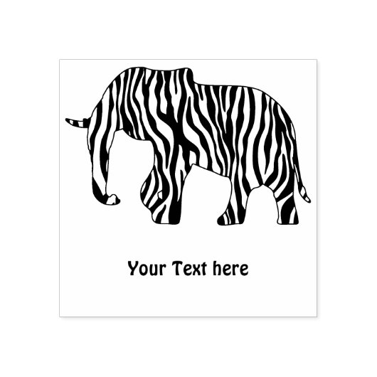 Elephant met Zebra Stripes (rechts) + uw ideeën Rubberstempel (Afrduk)