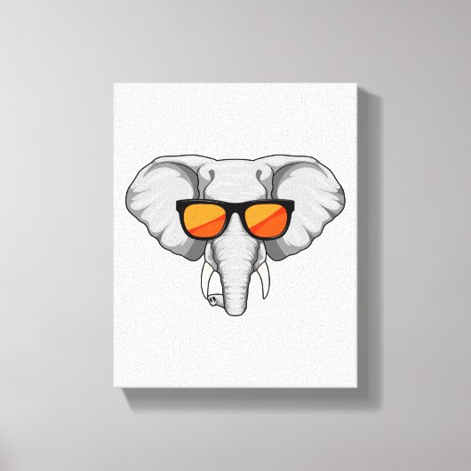 Elephant met zonnebril canvas afdruk (Voorkant)