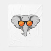 Elephant met zonnebril fleece deken (Voorkant)