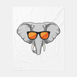 Elephant met zonnebril fleece deken