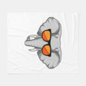 Elephant met zonnebril fleece deken (Voorkant (Horizontaal))