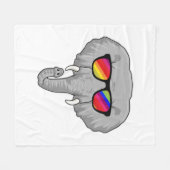 Elephant met zonnebril fleece deken (Voorkant (Horizontaal))