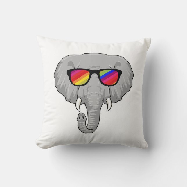 Elephant met zonnebril kussen (Voorkant)