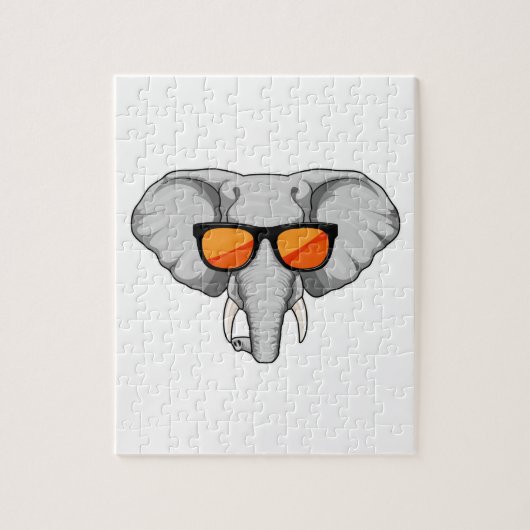 Elephant met zonnebril legpuzzel (Verticaal)