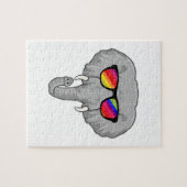 Elephant met zonnebril legpuzzel (Horizontaal)