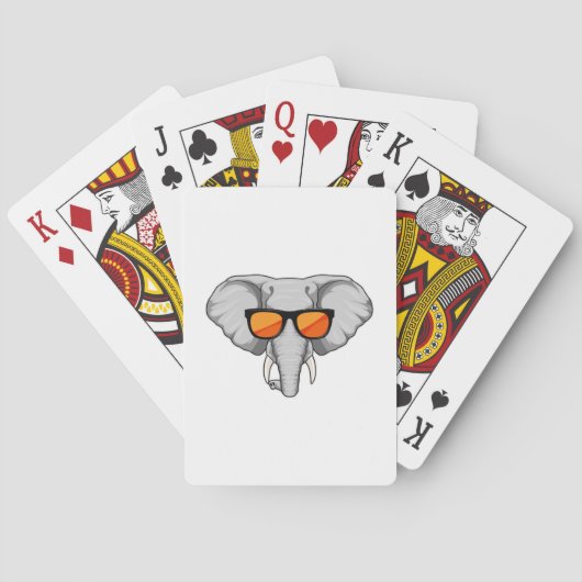 Elephant met zonnebril pokerkaarten (Achterkant)