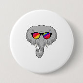 Elephant met zonnebril ronde button 7,6 cm (Voorkant)