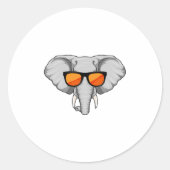 Elephant met zonnebril ronde sticker (Voorkant)