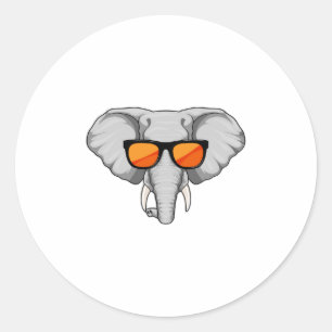 Elephant met zonnebril ronde sticker