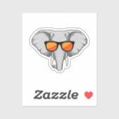Elephant met zonnebril sticker (Vel)